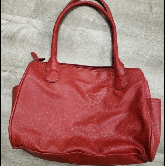 EUC Red Shoulder Purse with Pockets - Picture 5 of 14